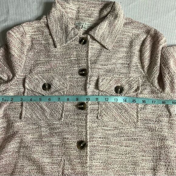 HAUTE MONDE Plaid Button-up Tweed Long Sleeves Top Shacket - Picture 9 of 9